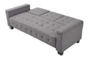 Gray faux leather sofa bed w/ tufted backs and seats by Glory additional picture 3