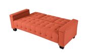 Orange suede sofa bed w/ tufted backs and seats by Glory additional picture 3