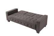 Dark gray fabric sofa bed w/ tufted backs and seats by Glory additional picture 3