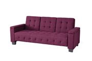 Purple suede sofa bed w/ tufted backs and seats by Glory additional picture 2