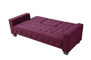 Purple suede sofa bed w/ tufted backs and seats by Glory additional picture 3