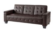 Cappuccino faux leather sofa bed w/ tufted backs and seats by Glory additional picture 2
