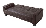 Cappuccino faux leather sofa bed w/ tufted backs and seats by Glory additional picture 3