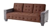 Chocolate suede /  faux leather sofa bed by Glory additional picture 2