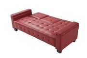 Red faux leather sofa bed by Glory additional picture 3