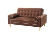 Chocolate suede tufted button design sofa bed by Glory additional picture 3