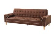 Chocolate suede tufted button design sofa bed by Glory additional picture 4