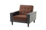 Saddle/dark brown tufted button design sofa bed by Glory additional picture 2