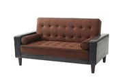 Saddle/dark brown tufted button design sofa bed by Glory additional picture 3