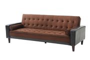 Saddle/dark brown tufted button design sofa bed by Glory additional picture 4