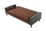 Saddle/dark brown tufted button design sofa bed by Glory additional picture 5