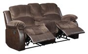 Two-toned brown microfiber reclining sofa by Glory additional picture 2