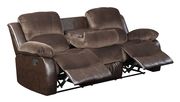 Two-toned brown microfiber reclining sofa by Glory additional picture 3