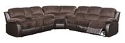 Chocolate reclining sectional in coffee microfiber by Glory additional picture 2