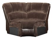 Chocolate reclining sectional in coffee microfiber by Glory additional picture 3