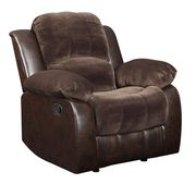 Chocolate reclining sectional in coffee microfiber by Glory additional picture 4