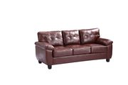 Affordable sofa in brown bonded leather by Glory additional picture 2
