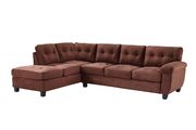Chocolate microfiber 2pc reversible sectional sofa by Glory additional picture 2