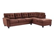 Chocolate microfiber 2pc reversible sectional sofa by Glory additional picture 2