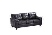 Affordable sofa in black bonded leather by Glory additional picture 2