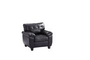 Black bycast leather 2pc reversible sectional sofa by Glory additional picture 3