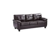 Affordable sofa in cappuccino bonded leather by Glory additional picture 2