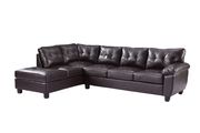 Cappuccino faux leather 2pc reversible sectional sofa by Glory additional picture 2