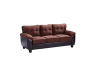 Affordable sofa in chocolate microfiber by Glory additional picture 2