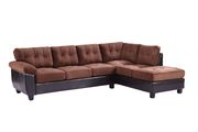 Truffle microfiber 2pc reversible sectional sofa by Glory additional picture 2