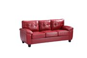 Affordable sofa in red bonded leather by Glory additional picture 2