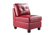 Red bycast leather 2pc reversible sectional sofa by Glory additional picture 3
