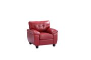 Red bycast leather 2pc reversible sectional sofa by Glory additional picture 4