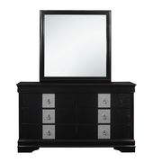 Black casual style dresser w/ silver inserts by Global additional picture 3