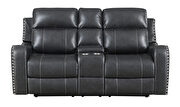Dark charcoal gray stylish recliner sofa additional photo 2 of 9