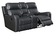 Dark charcoal gray stylish recliner sofa additional photo 3 of 9