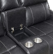 Dark charcoal gray stylish recliner sofa additional photo 4 of 9
