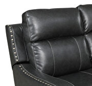 Dark charcoal gray stylish recliner sofa additional photo 5 of 9