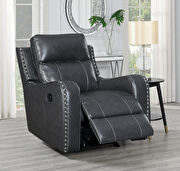 Dark charcoal gray stylish recliner sofa by Global additional picture 10