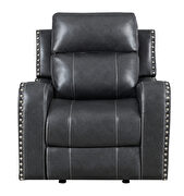 Dark charcoal gray stylish recliner chair by Global additional picture 2