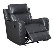 Dark charcoal gray stylish recliner chair by Global additional picture 3