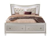 Glam style champagne finish contemporary bed additional photo 3 of 10