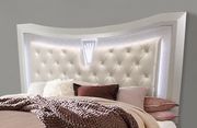 Glam style champagne finish contemporary bed additional photo 5 of 10