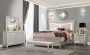 Glam style champagne finish contemporary king bed by Global additional picture 3