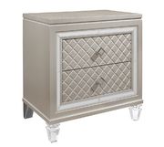 Glam style champagne finish nightstand by Global additional picture 2
