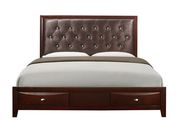 Tufted headboard / footboard storage merlot bed by Global additional picture 2