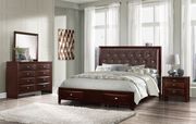 Tufted headboard / full size merlot bed by Global additional picture 3