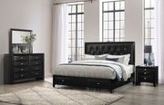 Tufted headboard / drawers black king size bed by Global additional picture 2