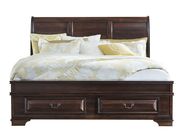Modern oak wood bed w/ drawers by Global additional picture 3