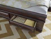 Modern oak wood king bed w/ drawers by Global additional picture 2
