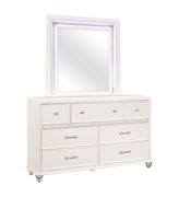 Pearl white bed w/ tufted headboard & drawers by Global additional picture 3